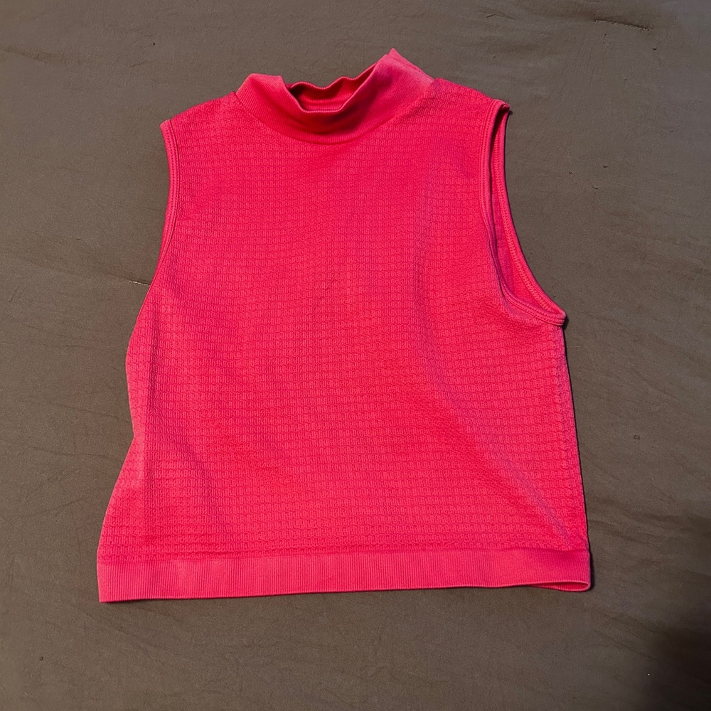 Sleeveless Pink Mock Neck Top